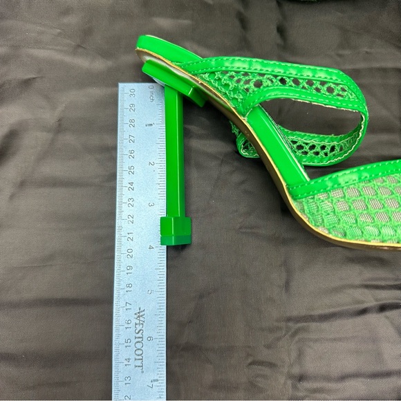 Jessica Rich Green Ysabelle Fishnet Pointed Toe Pump Sz 38- US 7.5 - Picture 7 of 7